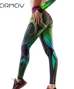 NORMOV Digital Printing Woman Fitness Leggings High Waist Sport Legins Femme Workout Legging Push Up Elastic Leggins For Fitness