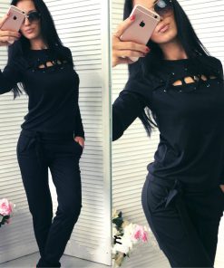New Pattern Long Sleeve Twinset Leisure Athletic Wear Suit 2 Piece Set Women