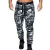 Nice Mens Winter Warm Drawstring Closure Slim Fit Camo Jogger Pants Gym Athletic Sweatpants Casual Camouflage Fitness Trousers