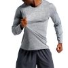 Quick Dry Men Jogging T-shirts Long Sleeve Loose Breathable Sportswear Fitness Tee Top Running Basketball Men Sports Tshirt