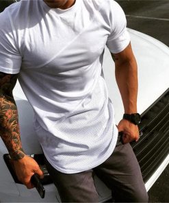 Rashgard Short Sleeve Sport Shirt Men Gym T Shirt Workout T-Shirt Quick Dry Running Tshirt Elastic Sports fitness Top Sportswear