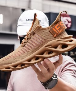Rommedal men lightweight blade running shoes shockproof lack up breathable male sneakers height increase walking Gym shoes man