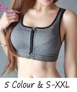 SEXYWG Hot Women Zipper Push Up Sports Bras Vest Underwear Shockproof Breathable Gym Fitness Athletic Running Yoga Bh Sport Tops