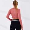 Seamless Gym Crop Top Workout Training Top Women Long Sleeve Seamless Shirt Stretchy Athletic Sports Wear Winter Clothes