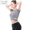 Sexy Yoga Shirts Top Fitness Solid Crop Top Women Gym Quick Dry Running Tshirts Gym Sportswear Tank Tops Camisas Mujer