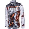 Spring, summer and fall 2021 men's shirt European and American poker K print pattern fashion sports long-sleeve shirt