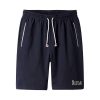 Summer New Style MEN'S Athletic Shorts Casual Solid Color Shorts Elastic Waist Lace-up Elasticity Large Size Pants