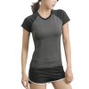 Summer Women T-Shirt Sports Ladies Skinny Short Sleeve Fitness Running Sports Training Quick Dry Elastic Color Round Neck Tshirt