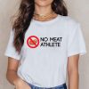 Tops T Shirt Women No Meat Athlete Proud Vegan Athlete  Fashion White Short Female Shirt
