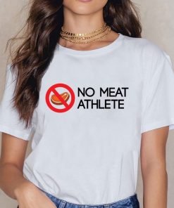 Tops T Shirt Women No Meat Athlete Proud Vegan Athlete  Fashion White Short Female Shirt