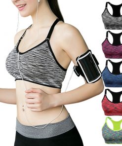 VEQKING Quick Dry Padded Sports Bra,Women Wirefree Adjustable Fitness Top Sport Brassiere,Push Up Seamless Running Yoga Bra