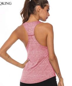 VEQKING Sleeveless Racerback Yoga Vest Sport Singlet Women Athletic Fitness Sport Tank Tops Gym Running Training Yoga Shirts