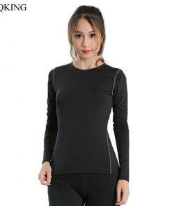 VEQKING Women Quick Dry Compression Fitness T-shirt,Long Sleeve Athletic Running Workout Top,Plus Size S-XL Sports Yoga Shirt