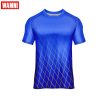 WAMNI Man Short Sleeve Tee Racing Sports Wear Breathable Casual U-Neck Top Polyester Quick drying Tshirt Running Loose T-shirt