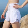 Women Athletic Shorts Mesh Quick-drying Breathable Fitness Yoga Run Gym Workout Sport High Waist Tummy Control Shorts for Female