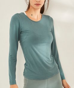 Women Gym Workout Casual Breathable Quick Dry Long Sleeve Sport shirts Jogging Athletic Female Comfy Loose Yoga Top SY09