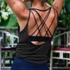 Women Open back Activewear women's padd yoga top tank woman sports vests fitness running shirt gym workout clothes