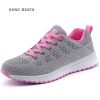 Women Running Shoes Breathable Mesh Lace Up Flat Sneakers women Black Sport gym Woman Designer Shoes for Girls zapatos de mujer