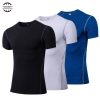 hot logo custom gym tshirt running football fitness shirt sports tights jersey workout sport shirt men rashgard sportswear