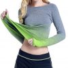 seamless yoga top long sleeve workout tops for women fitness gym crop top athletic gym shirt Gradient women sportswear active A1